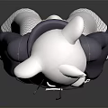Anthropomorphic Bear Character 3D Model With White Fur Gray Outfit Shorts Long Socks And Sandals