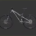 Silver White Mountain Bike With Black Off Road Tires And Suspension System