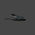 Futuristic Black Spaceship Showcasing Sleek Design And Illuminated Geometric Structures
