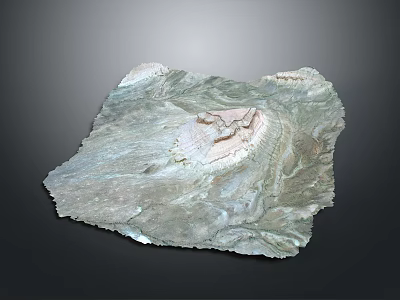 Detailed 3D Terrain Model of Mountain Landscape With Rolling Hills And Rocky Formations 3d model