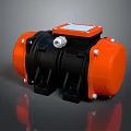 Industrial Vibrating Motor With Orange Casing Black Body And Mounting Bracket For Mechanical Applications