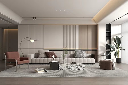 Modern Living Room Living Room Sofa Coffee Table Combination Simple Living Room Modern Simple Living Room 3d model