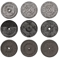 Assorted Styles of Decorative Ceiling Medallions with Ornate Patterns and Intricate Details