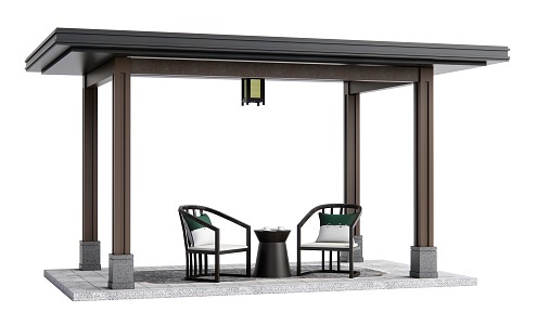 New Chinese style pavilion porch 3d model