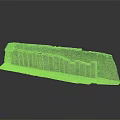 Ancient Stone Ruins Model With Pillars And Moss Covered Texture On Reflective Surface 3d model