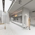 AMAXH Modern Clothing Store Interior With White Design Glass Door And Clothes On Hangers