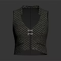 Stylish Patterned Sleeveless Vest With V Neck Buttons And Pockets