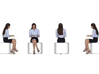 Fashion Women Business Office Characters Temperament Beauty Sitting Posture Women 3d model