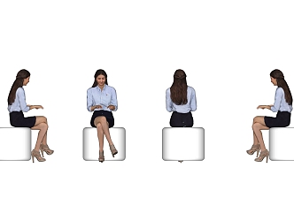 Fashion Women Business Office Characters Temperament Beauty Sitting Posture Women 3d model