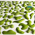 Green Microtopography Models With Various Undulating Shapes And Circular Features