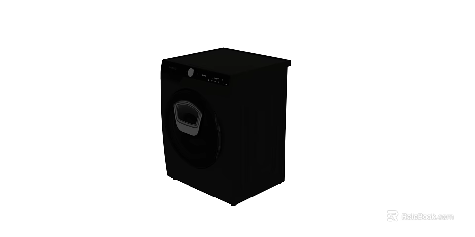 Black Refrigerator Freezer With Modern Sleek Design For Home Kitchen Use 3d model 