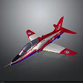 Red and White RAF Themed Aircraft with Roundels on Wings and Shiny Exterior