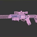 Blue And Black Tactical Weapon With Telescopic Scope Barrel And Grip Design