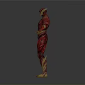 The Flash 3D Model With Red Suit And Yellow Lightning Symbol In Standing Pose
