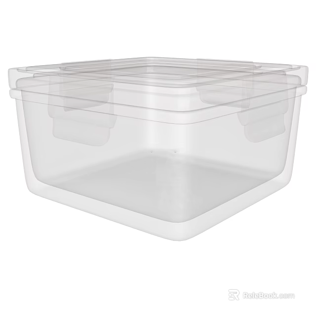 Transparent Plastic Kitchen Storage Container With Airtight Lid For Food Organization 3d model 