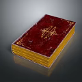 Red Cover Book With Golden Patterns And Elegant Hardcover Design For Daily Use