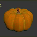 Fresh Orange Pumpkin with Shiny Smooth Surface on Dark Reflective Background