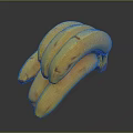 Fresh Ripe Yellow Banana Bunch With Natural Spots On Dark Background