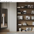 bookcase bookshelf books book decorations 3d model