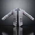 Collared Plaid Shirt Jacket With Long Sleeves Buttoned Front And Pockets