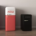 Colorful Retro Fridge Collection Featuring Union Jack Smeg Coca-Cola And White Designs On Wooden Floor