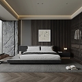 Minimalist Premium Grey Bedroom 3d model