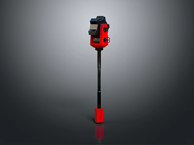 Red And Black Portable Measuring Tool With Vertical Stand And Digital 3d model