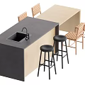 Nakajima Table and Chair Combination 3d model
