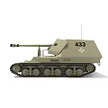 Armored Military Tank With Beige Color Cannon Tracks Antenna And Number 433