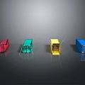 Colorful Foldable Collapsible Portable Stools with Red Green Yellow Blue Colors as Living Essentials