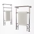 Classic Design White Radiators with Chrome Metal Frames for Home Heating 3d model