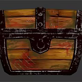 Vintage Wooden Treasure Chest With Metal Straps Lock And Rustic Wood Grain Design