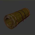 Rolled Woven Plant Straw Mat With Natural Fiber Material And Ties