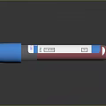 Medical Sampling Tube With Blue Cap White Body And Specimen Label On Reflective Surface