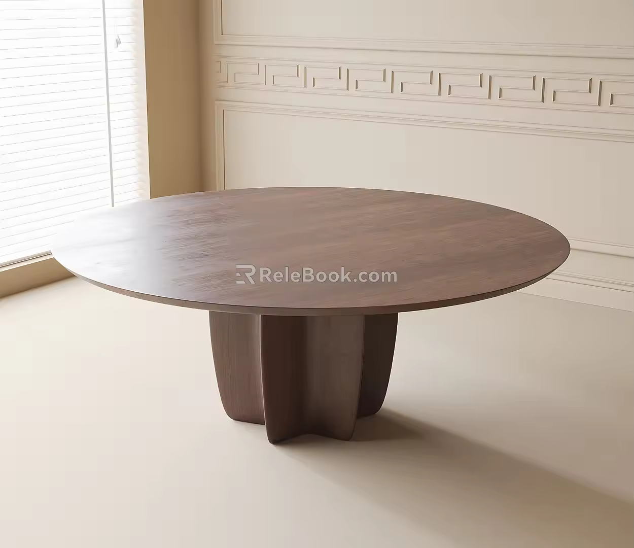 Modern round dining table 3d model