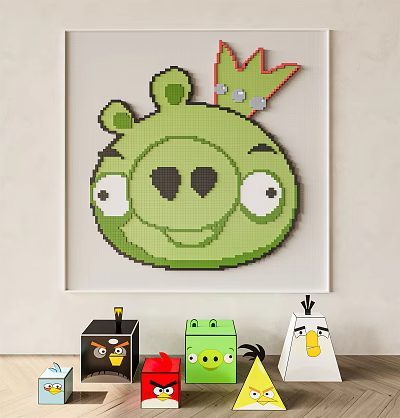 Modern Wall Decoration Angry Birds Wall Decoration Art Device 3d model