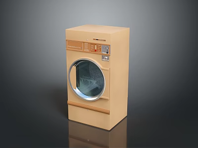 Modern Beige Desktop Computer Case With Circular Transparent Window And Control Panel 3d model