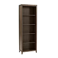 Dark Brown Wooden Bookcase With Multiple Shelves And Sturdy Structure 3d model