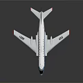 Detailed Passenger Aircraft Model With White Body Blue Red Stripes And Red Tail Fin