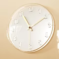 Modern White Dial Wall Clock With Gold Hands And Clear Frame 3d model