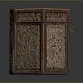 Antique Style Wooden Octagonal Decorative Storage Box With Intricate Carved Floral Patterns