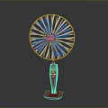 Transparent Blades Electric Fan With Red Base And Stand For Home Use