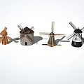 Various Traditional Windmill Models With Wooden And Stone Structures And Different Design Styles