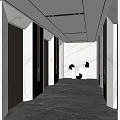 modern elevator hall elevator 3d model