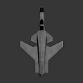 Silver Jet Airplane Model Featuring Streamlined Design Sharp Wings And Metallic Texture On Dark Background 3d model