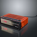 Panasonic Vintage Radio With Digital Display Showing Time And Wooden Case