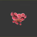Heart Shaped Pink Medical Device With Golden Decorations And Rose Petals
