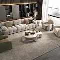 Sofa Coffee Table Combination Sofa Coffee Table Three-Seater Sofa Living Room 3d model