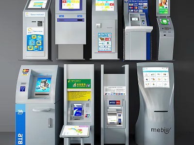 Public Facilities Featuring Various Self Service Terminals For User Friendly Access 3d model
