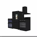 Modern Kitchen Appliances Featuring Range Hoods Ovens Refrigerator And Gas Stove